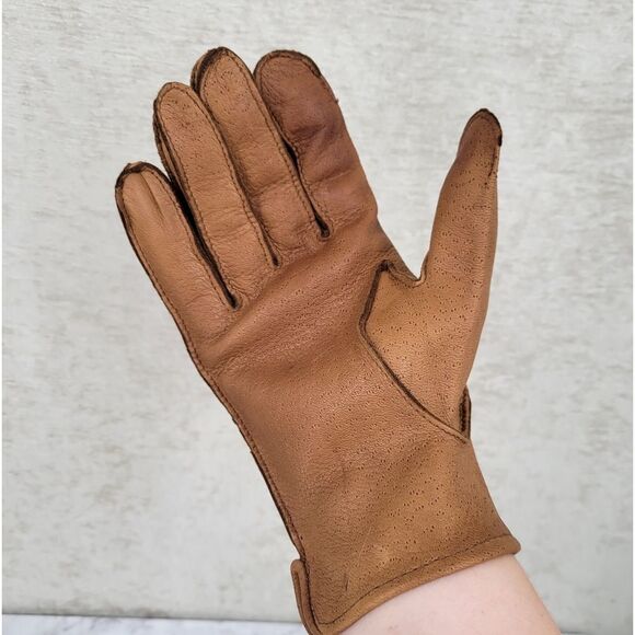 Gates Vintage Deerskin Men's Tan Leather Gloves - Picture 6 of 9
